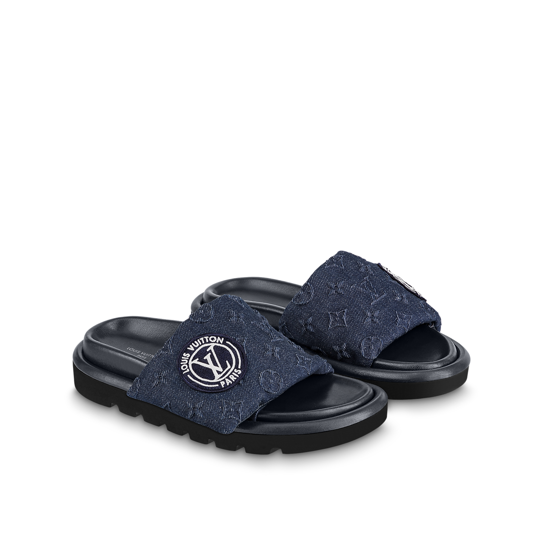pool pillow comfort mules black